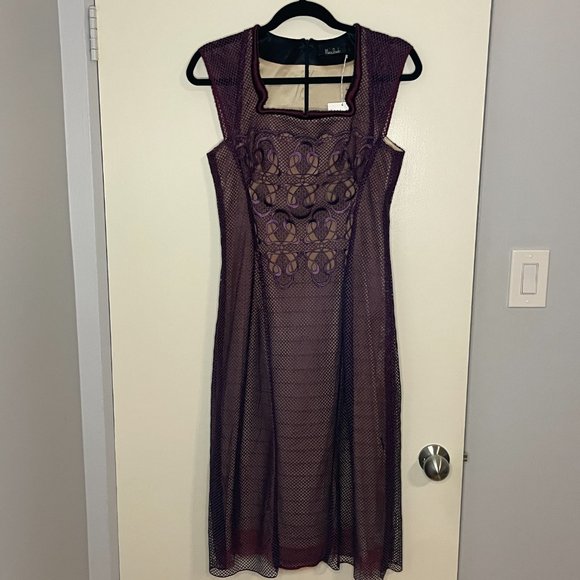 Marios Schwab Guipure Lace and Satin Dress w/ Nude Illusion Lining - Picture 2 of 12